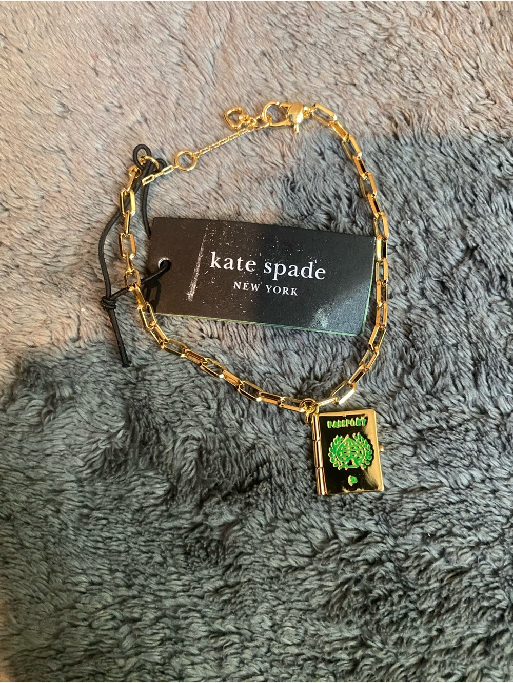 BNWT Kate Spade NY Passport Charm Link Bracelet in Gold Tone $78